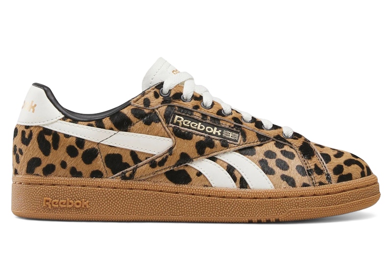 Pre-owned Reebok Club C Grounds Uk (women's) Sneakers In Cheetah/chalk