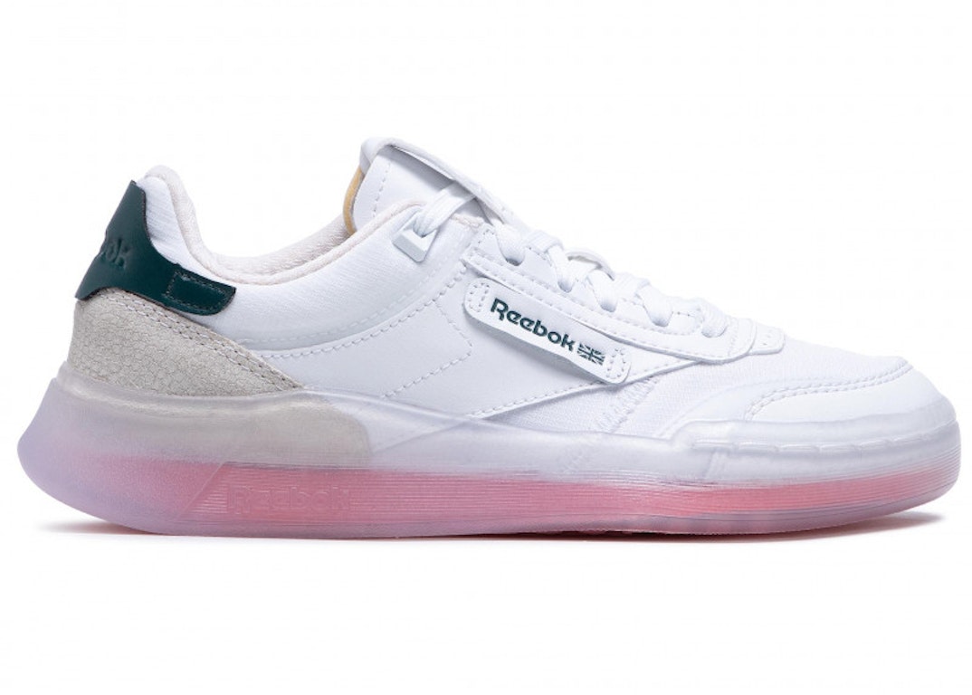 Pre-owned Reebok Club C Legacy White Twisted Coral (women's) In White/twisted Coral/forest Green