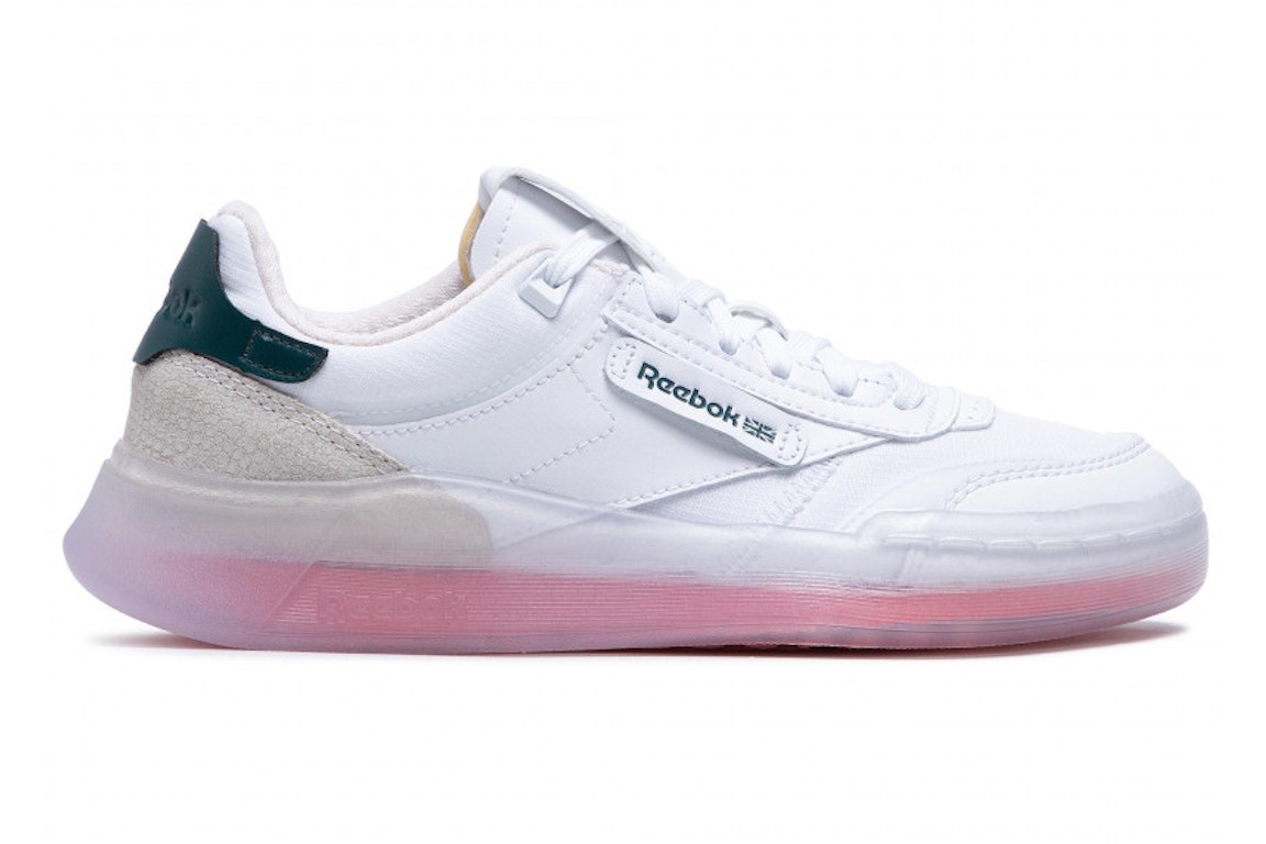 Pre-owned Reebok Club C Legacy White Twisted Coral (women's) In White/twisted Coral/forest Green