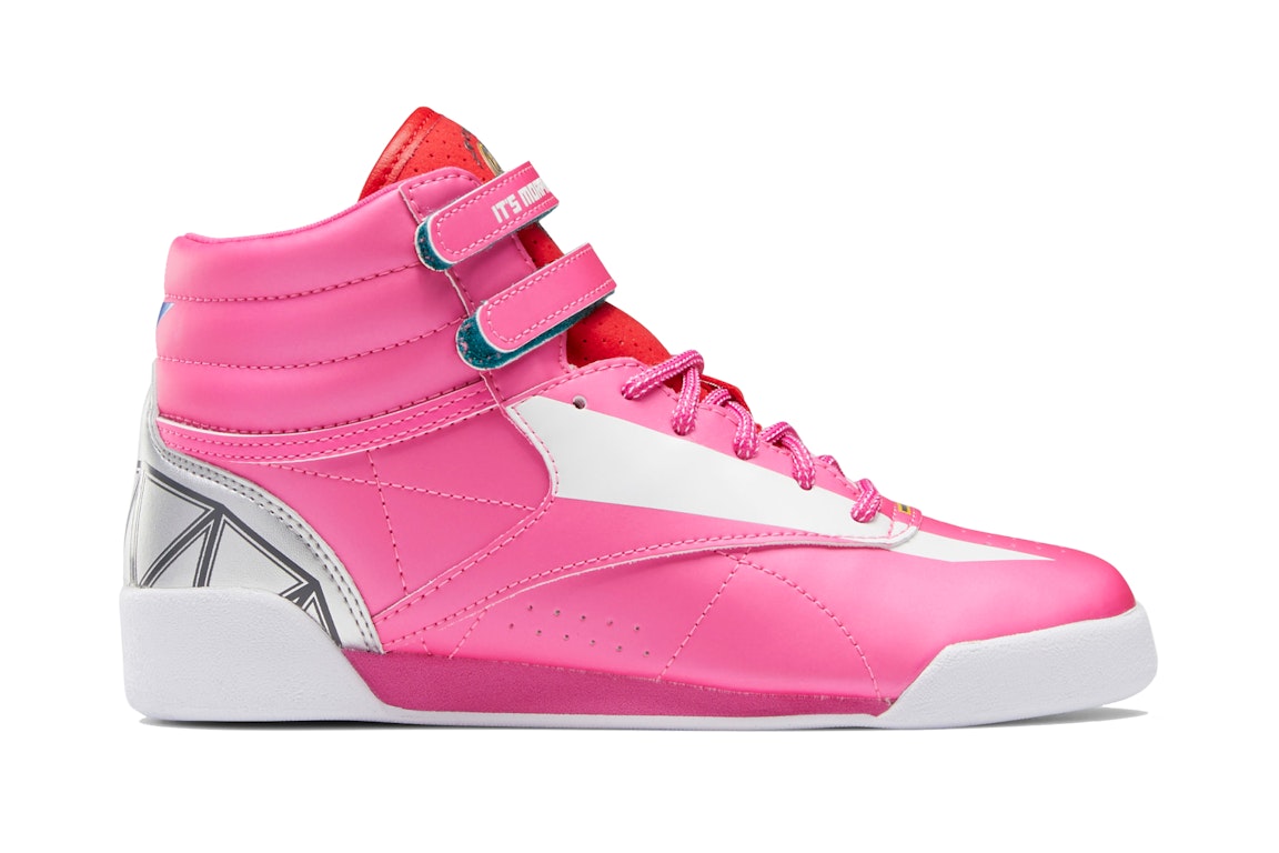 Pre-owned Reebok Freestyle Hi Power Rangers Pink Ranger (ps) In Charged Pink/white/vector Red