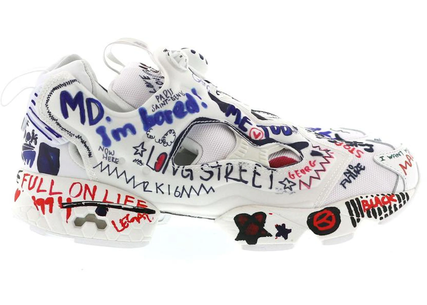 White Insta Pump X Vetements Reebok Instapump Fury Vetements Emoji