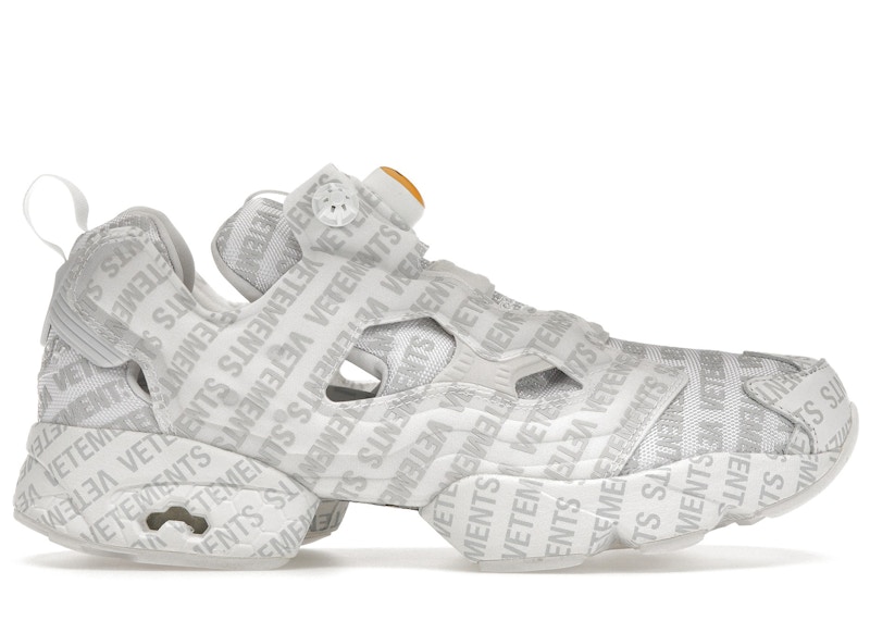 Vetements white reebok classics edition logo emoji store instapump fury sneakers