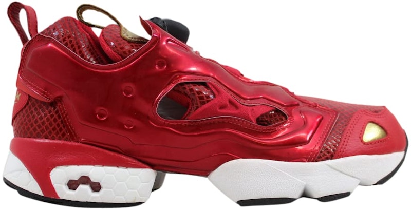 all red reebok pumps