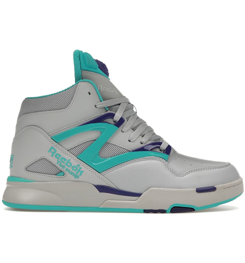 Reebok Pump Omni Zone II en gris hielo, cian y violeta intenso