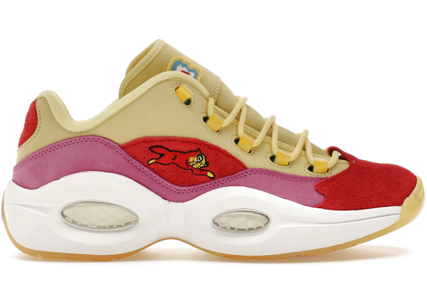 Reebok Question Low BBC Ice Cream Running Dog Yellow Red