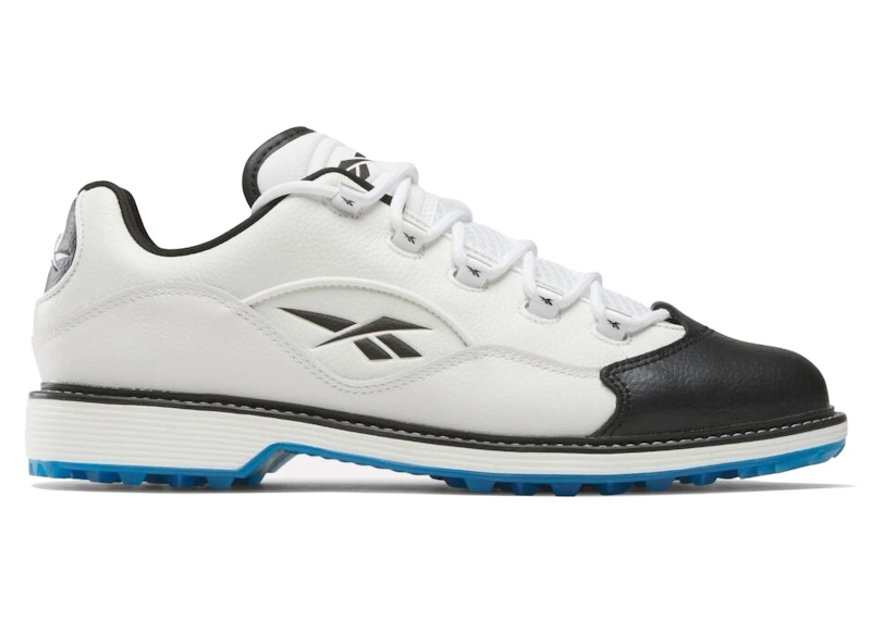 Pre-owned Reebok Men's Question Low Golf Toe Sneakers In White/black