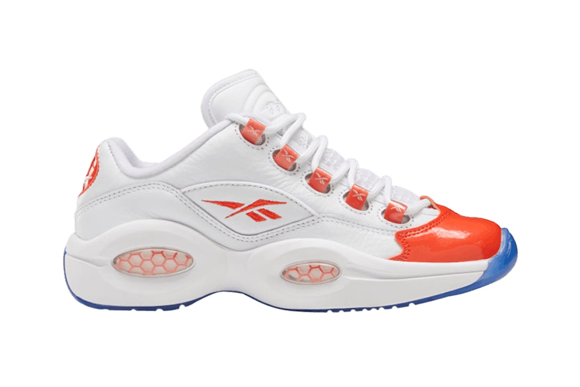 Pre-owned Reebok Question Low Patent Orange (gs) In White/patent Orange/ice