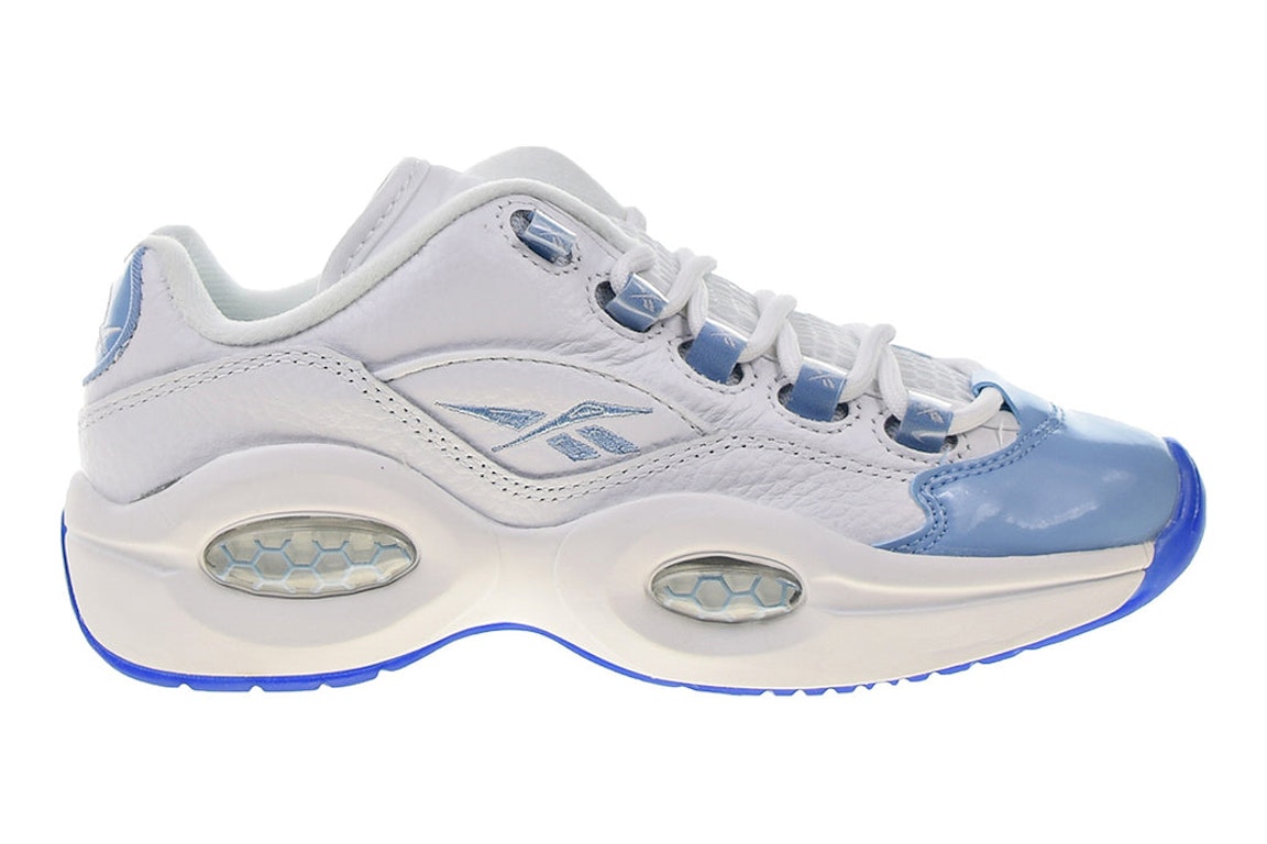 Pre-owned Reebok Question Low Patent Toe Carolina (gs) In White/blue/ice