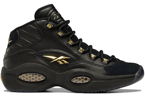 Reebok Question Mid Black Gold Men's H01308 US - Main Image