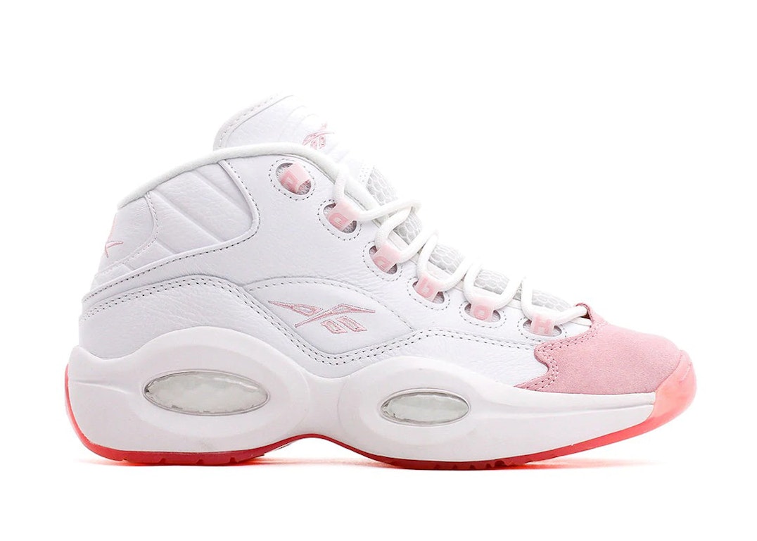 Pre-owned Reebok Question Mid Pink Toe (gs) In White/pink