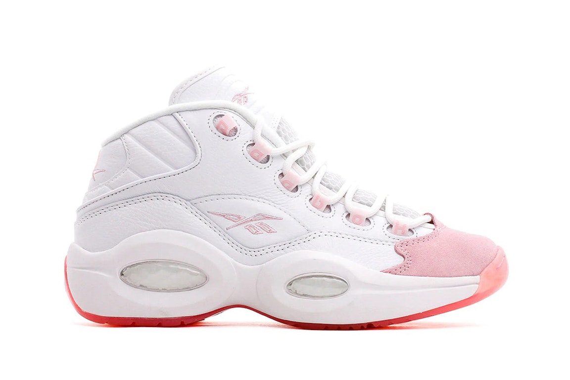 Pre-owned Reebok Question Mid Pink Toe (gs) In White/pink