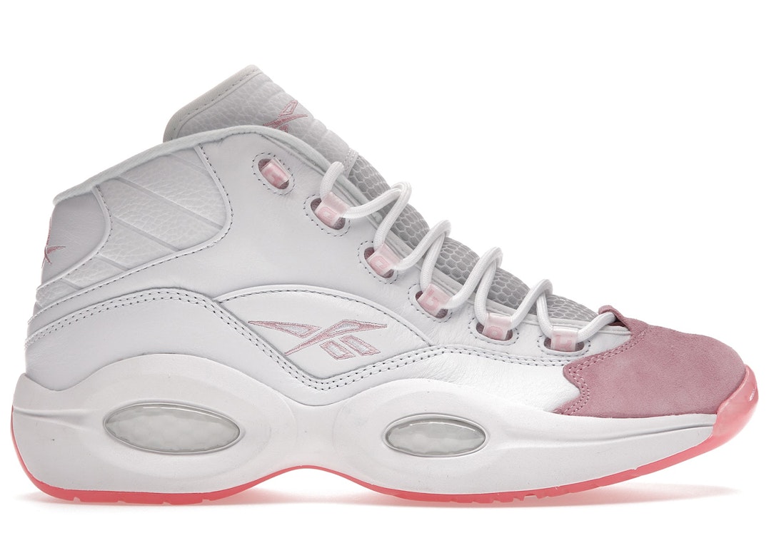 Pre-owned Reebok Question Mid Pink Toe In Footwear White/pink Glow/porcelain Pink