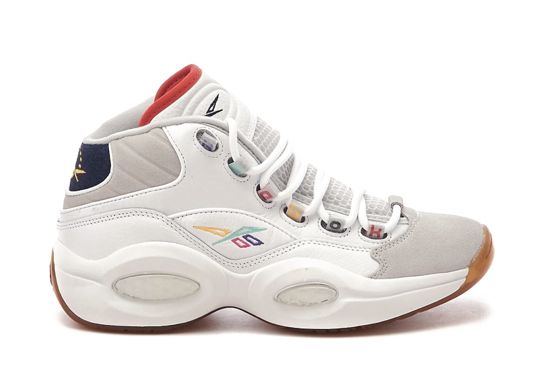 Pre-owned Reebok Question Mid Pure Grey Multi In Cloud White/vector Navy/pure Grey