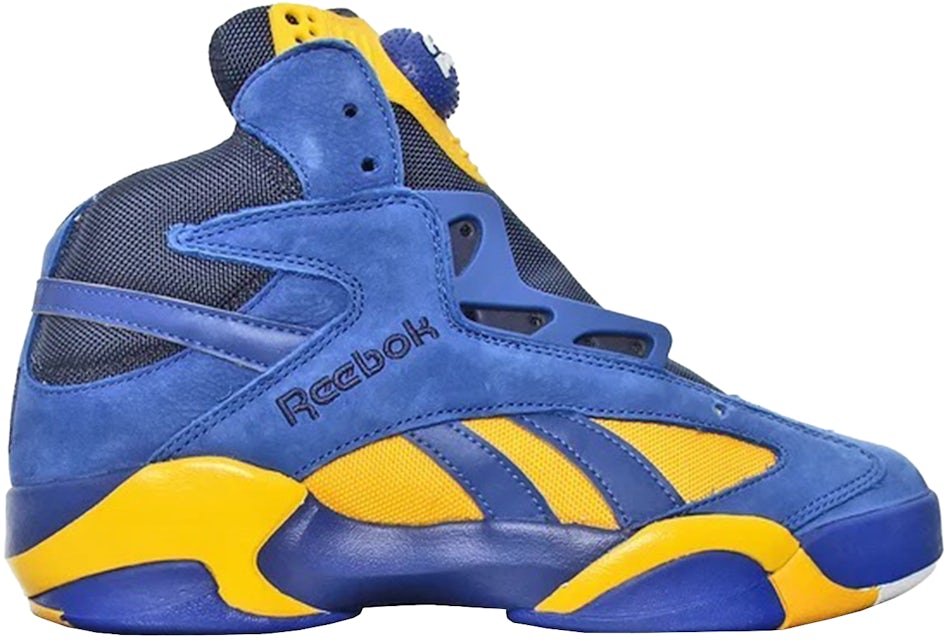 A signed size 22 Reebok Shaq Attaq sneaker on display as Reebok News  Photo - Getty Images
