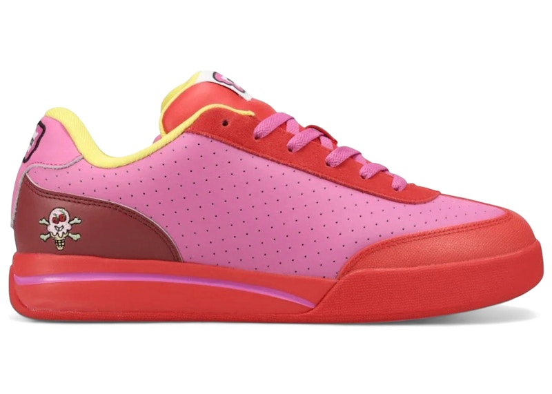 Men's Reebok Board Flip BBC Ice Cream Lemonade Sneakers in Red/Pink/Yellow