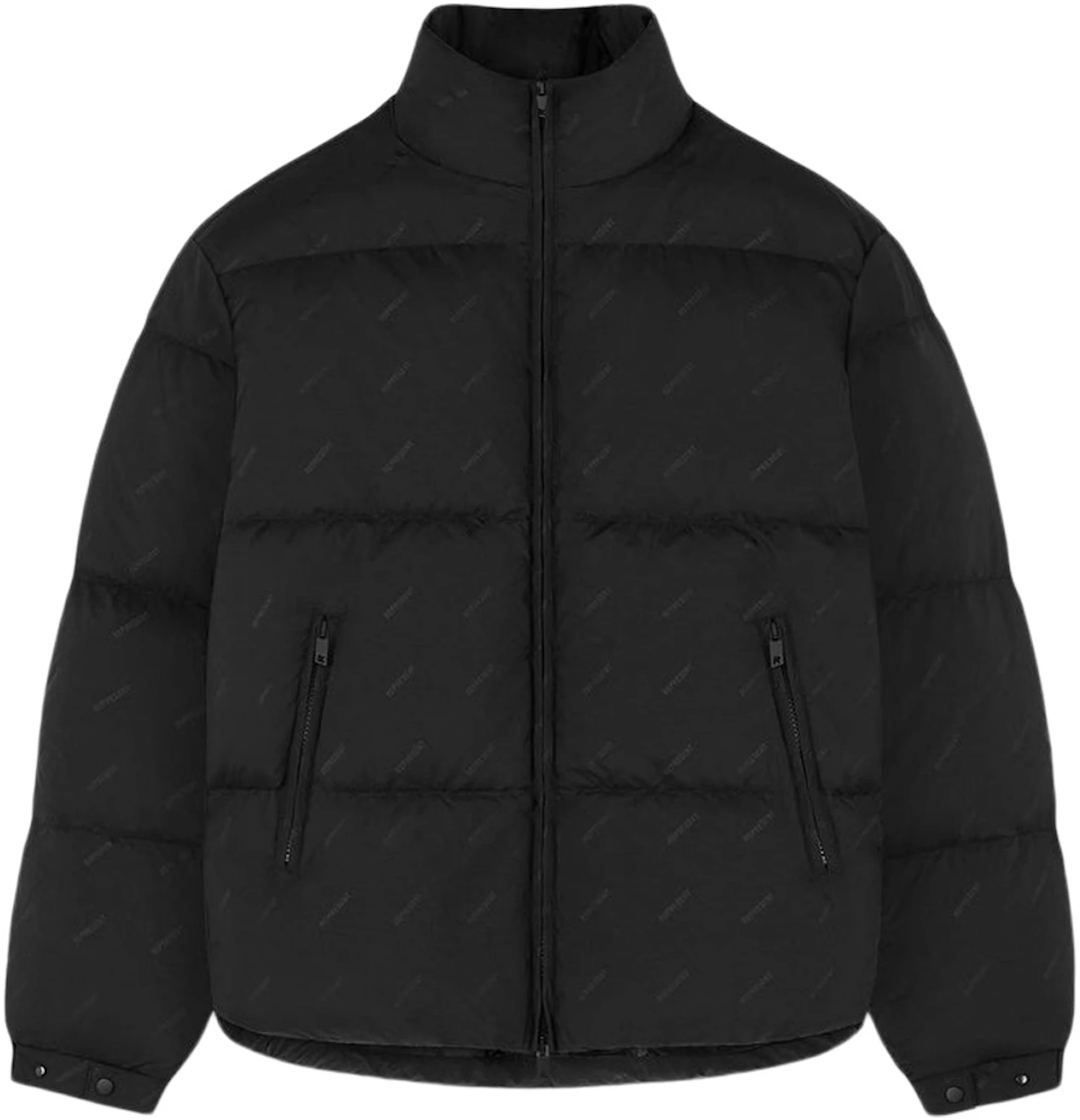 Represent All Over Logo Puffer Jacket Black - AW22 - US