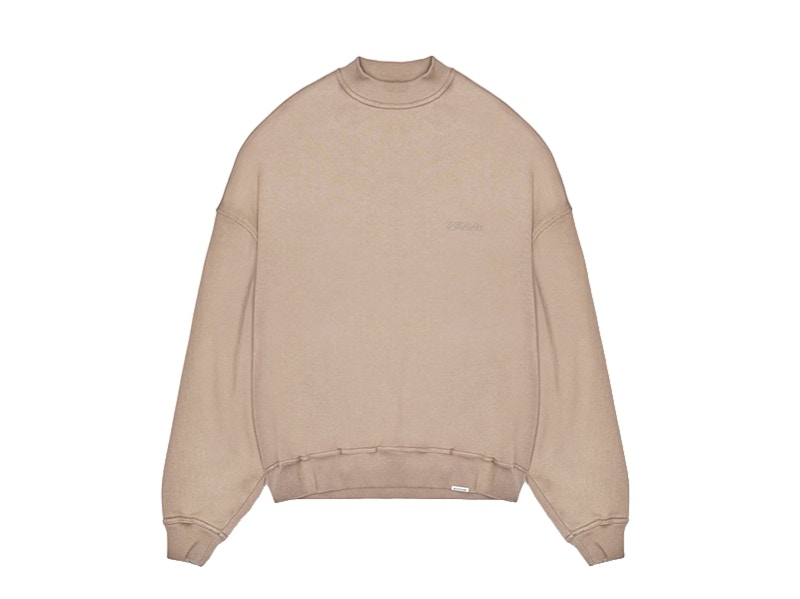 Pre-owned Represent Men's Blank Oversized Crewneck Sweatshirt In Taupe