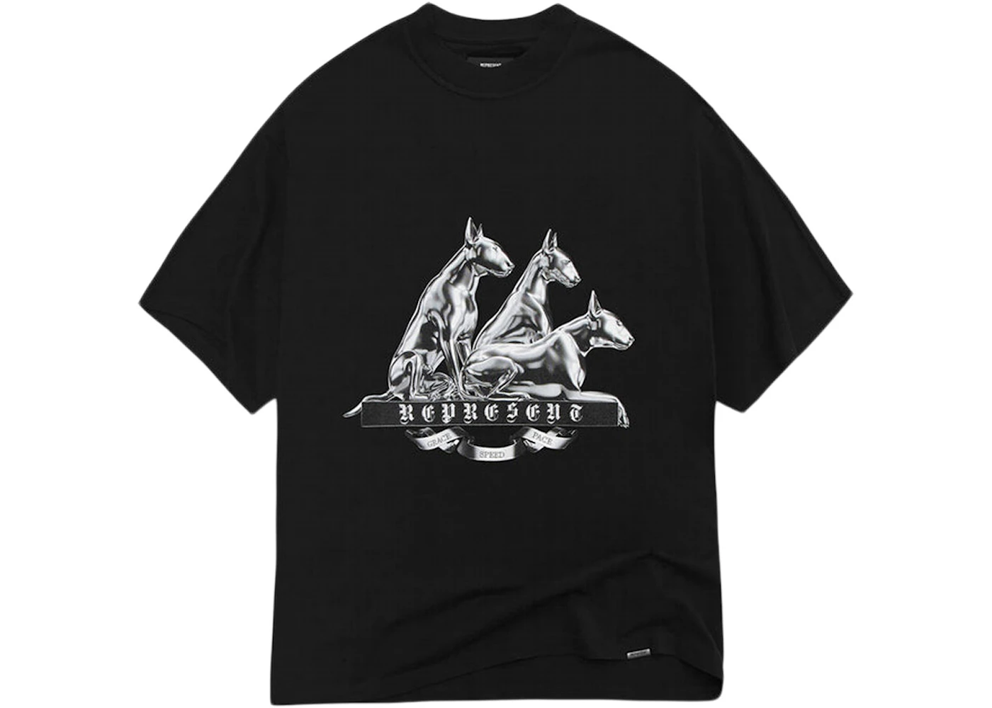 Represent Bullterrier T-Shirt Jet Black Men's - FW22 - US