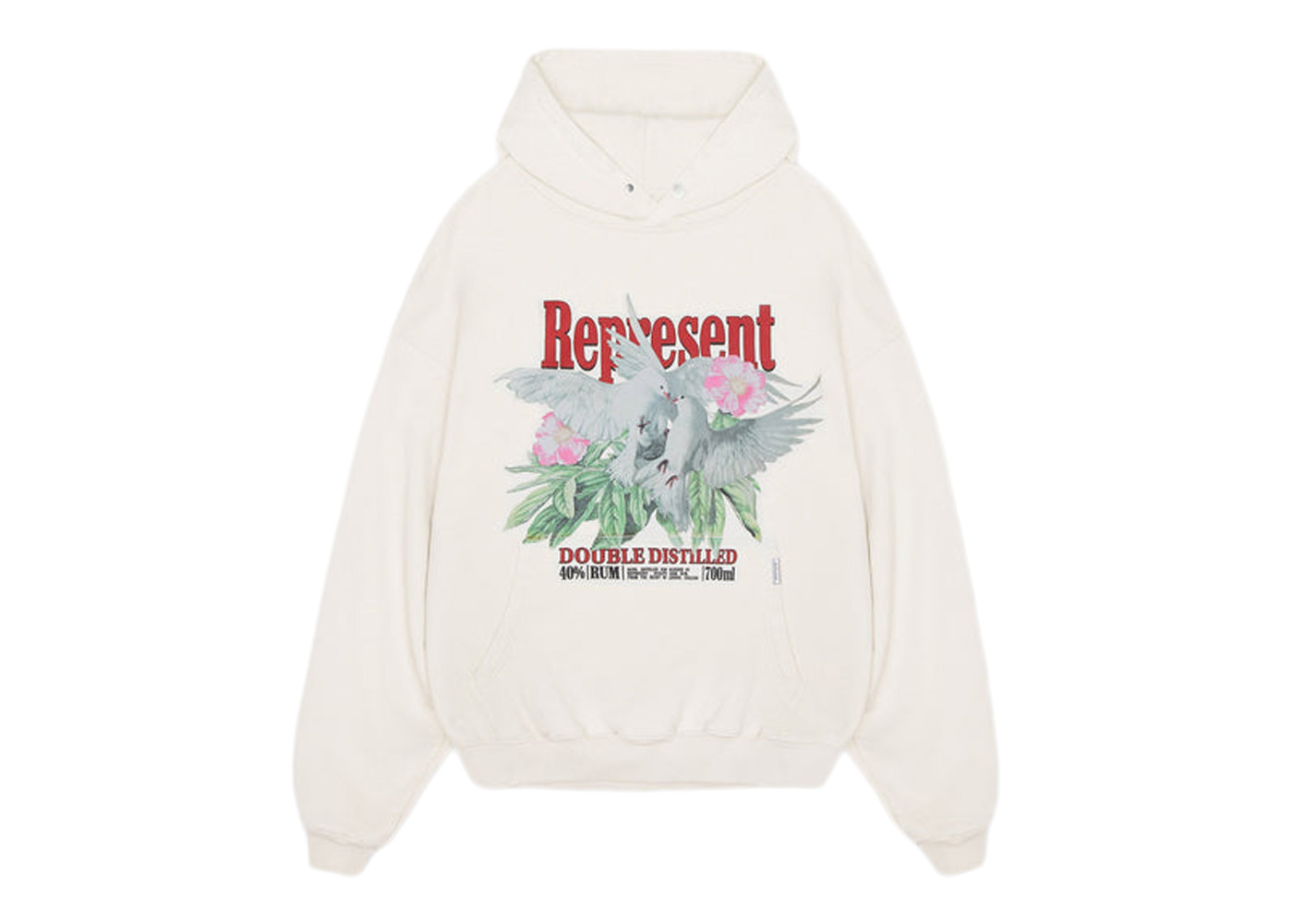 Represent Double Distilled Hoodie Flat White - SS23 - GB