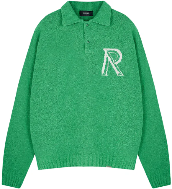 Represent Initial Boucle Polo Island Green Men's - FW23 - US