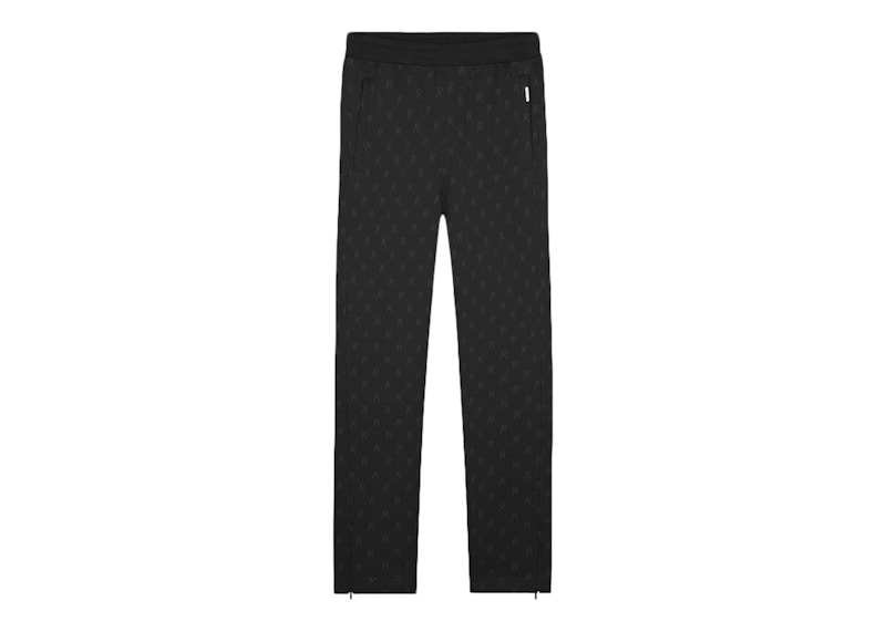 Pre-owned Represent Men's  Intarsia Initial Sweatpants In Off Black