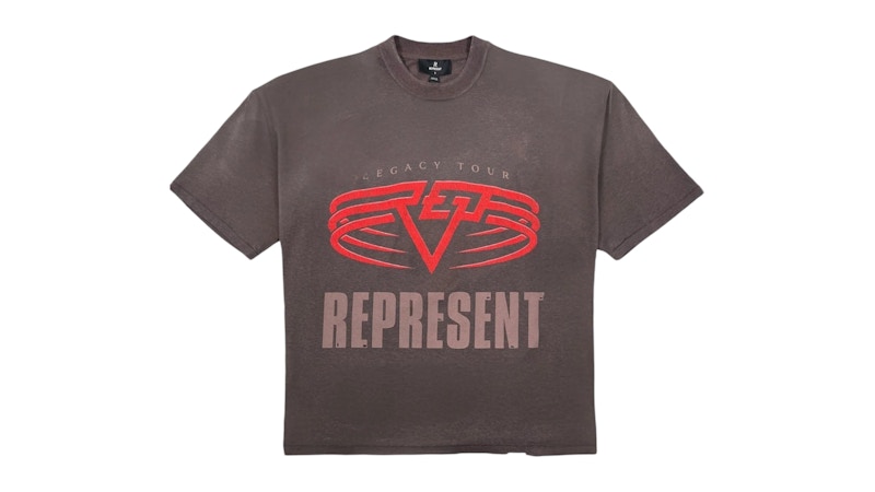 Pre-owned Represent Men's  Mlm10017630  Living Legacy Tee Shirt In Washed Ecru In Sand