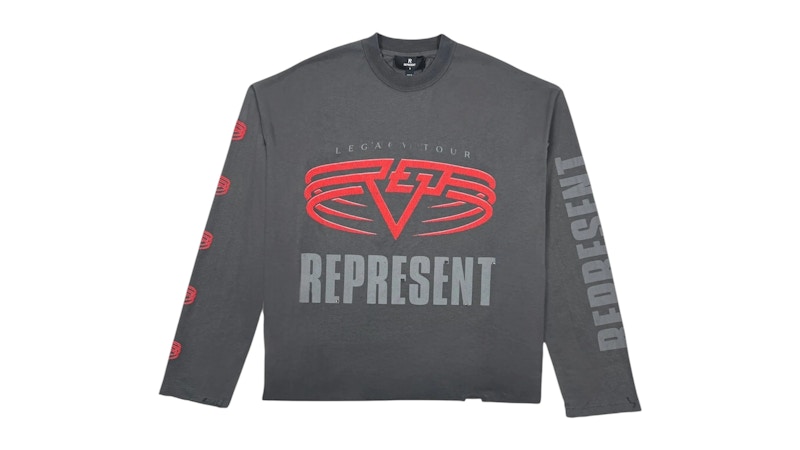 Pre-owned Represent Men's  Mlm100365  Living Legacy Tour Long Sleeve Tee Shirt In Grey In Gray