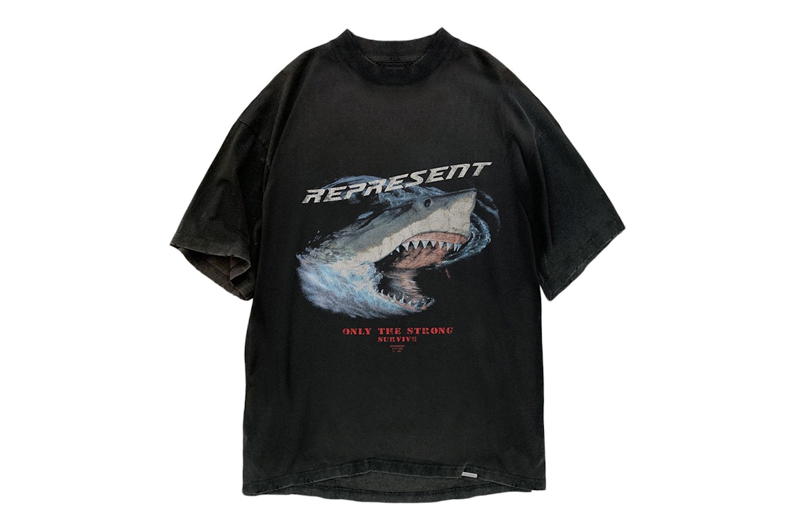 Pre-owned Represent Only The Strong Survive Shark T-shirt Vintage Black