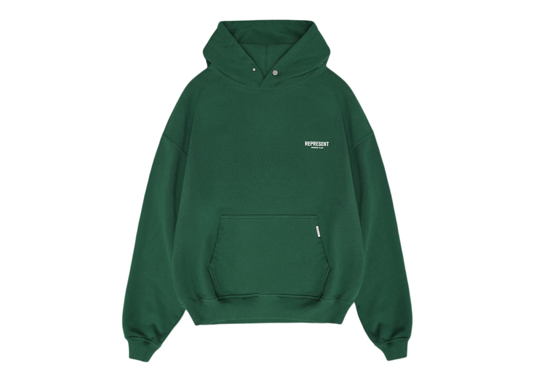 Pre-owned Represent Owner's Club Hoodie Racing Green/white