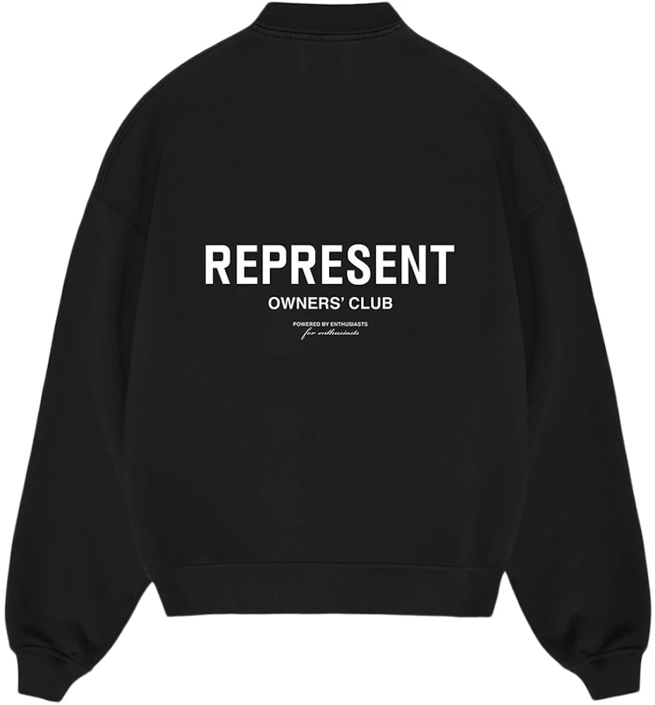 Represent Owners Club Long Sleeve Polo Sweater Black Men's - FW23 - US