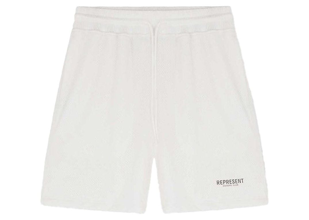 Pre-owned Represent Owners Club Mesh Shorts Flat White