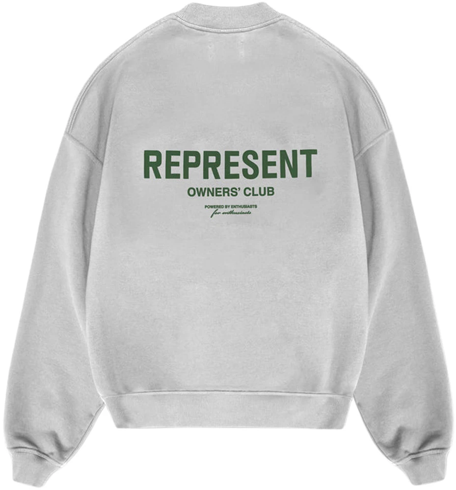 Represent Owner's Club Sweater Ash Grey/Racing Green Men's - SS22 - US