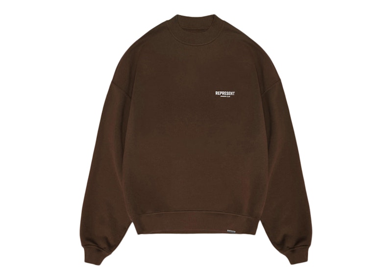 Pre-owned Represent Men's  Owner's Club Sweater In Brown/white In Multi