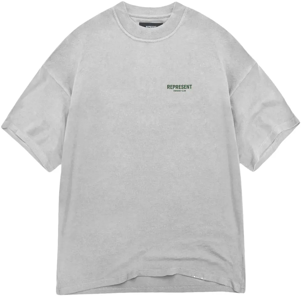 Represent Owners Club T-Shirt Ash Grey/Racing Green Men's - US