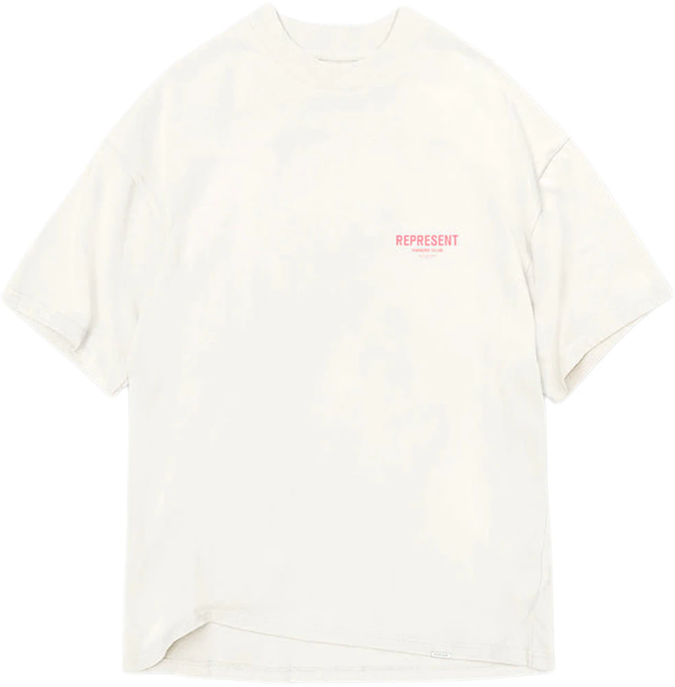 Represent Owners Club T-Shirt Flat White/Bubblegum Men's - US