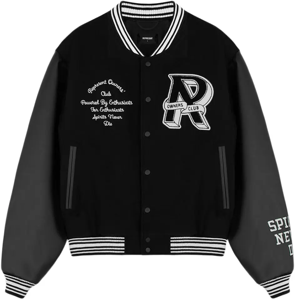 Represent Owners Club Varsity Jacket Black/White Herren - SS23 - DE