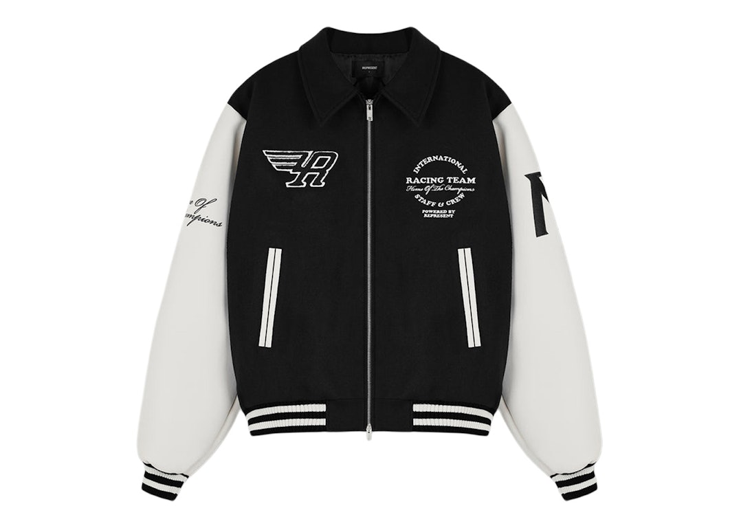 Pre-owned Represent Racing Team Varsity Jacket Black/white