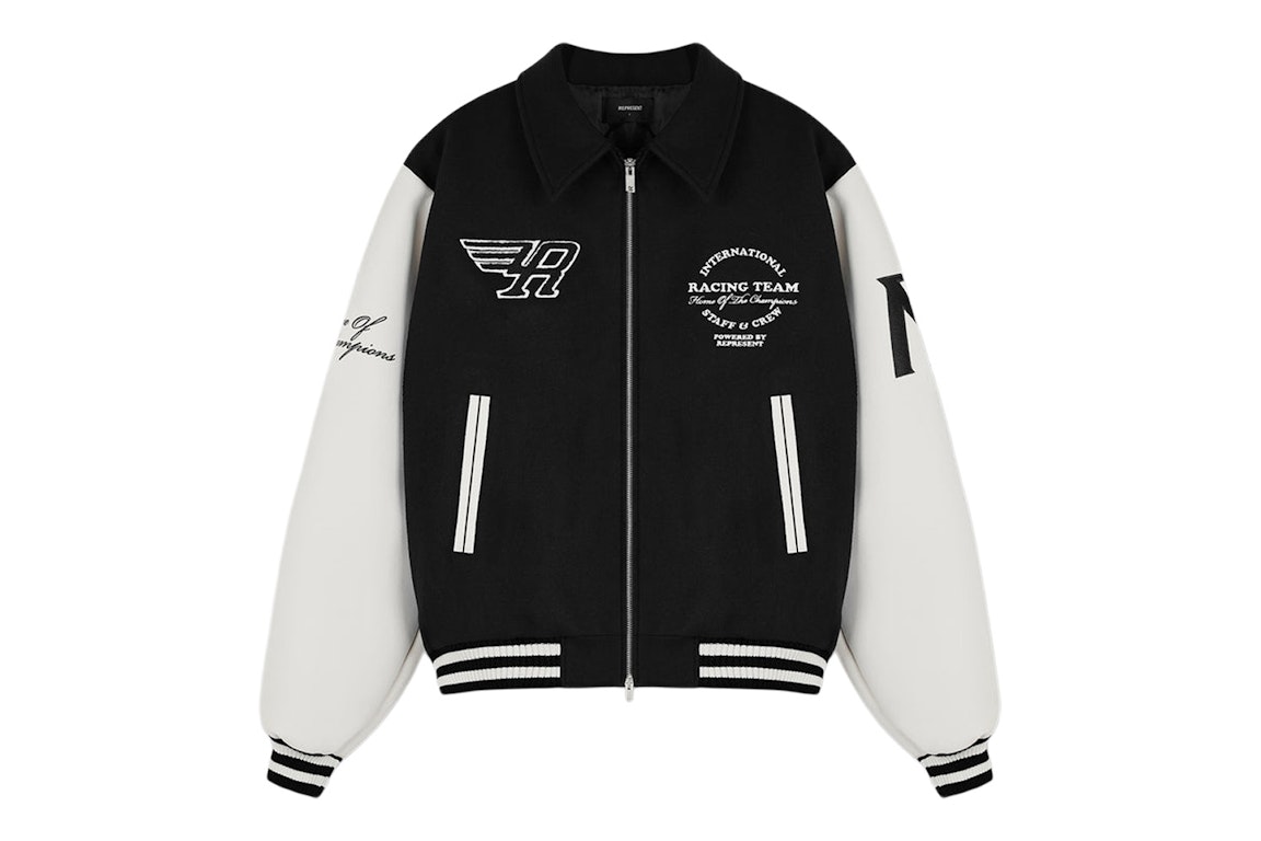 Pre-owned Represent Racing Team Varsity Jacket Black/white
