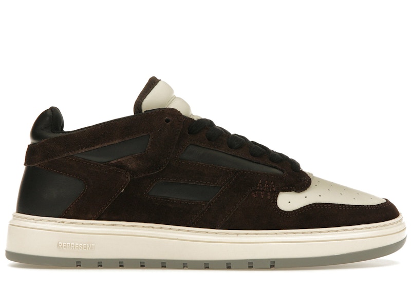 Pre-owned Represent Reptor Men's Low Sneakers In Brown/black/vintage White In Multi