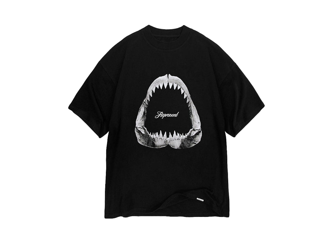 Pre-owned Represent Shark Jaws T-shirt Off Black