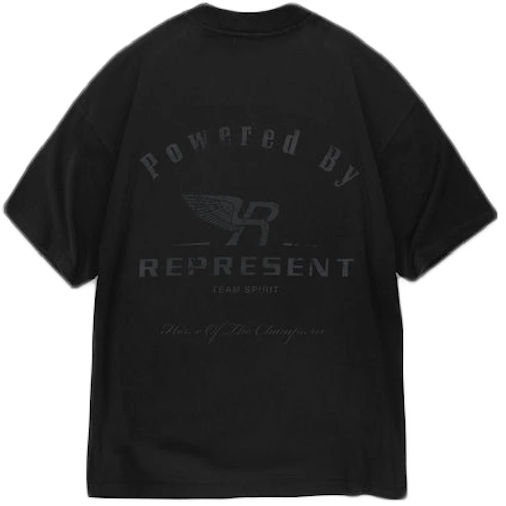 Republik Værdiløs Født Represent Team Spirit T-shirt Off Black Men's - US