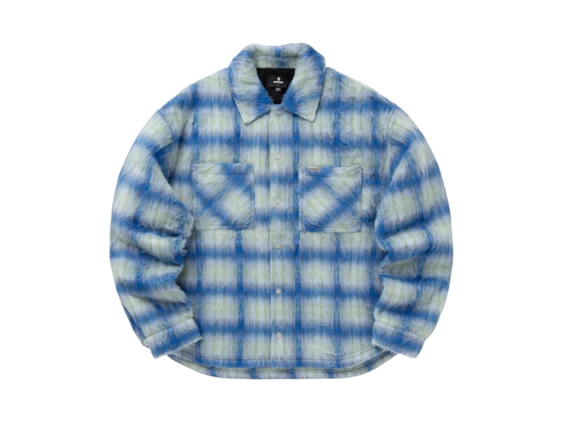 Pre-owned Represent Men's  Textured Wool Overshirt In Electric Blue