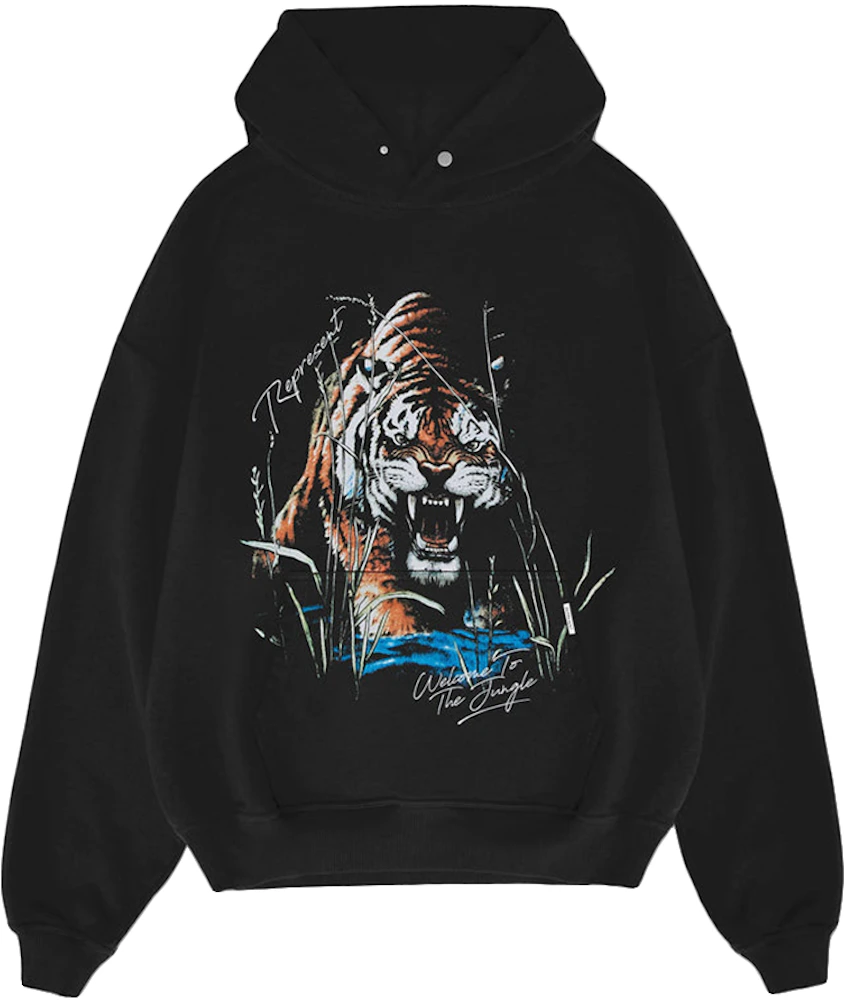 Represent Welcome To The Jungle Hoodie Off Black Men's - SS23 - US