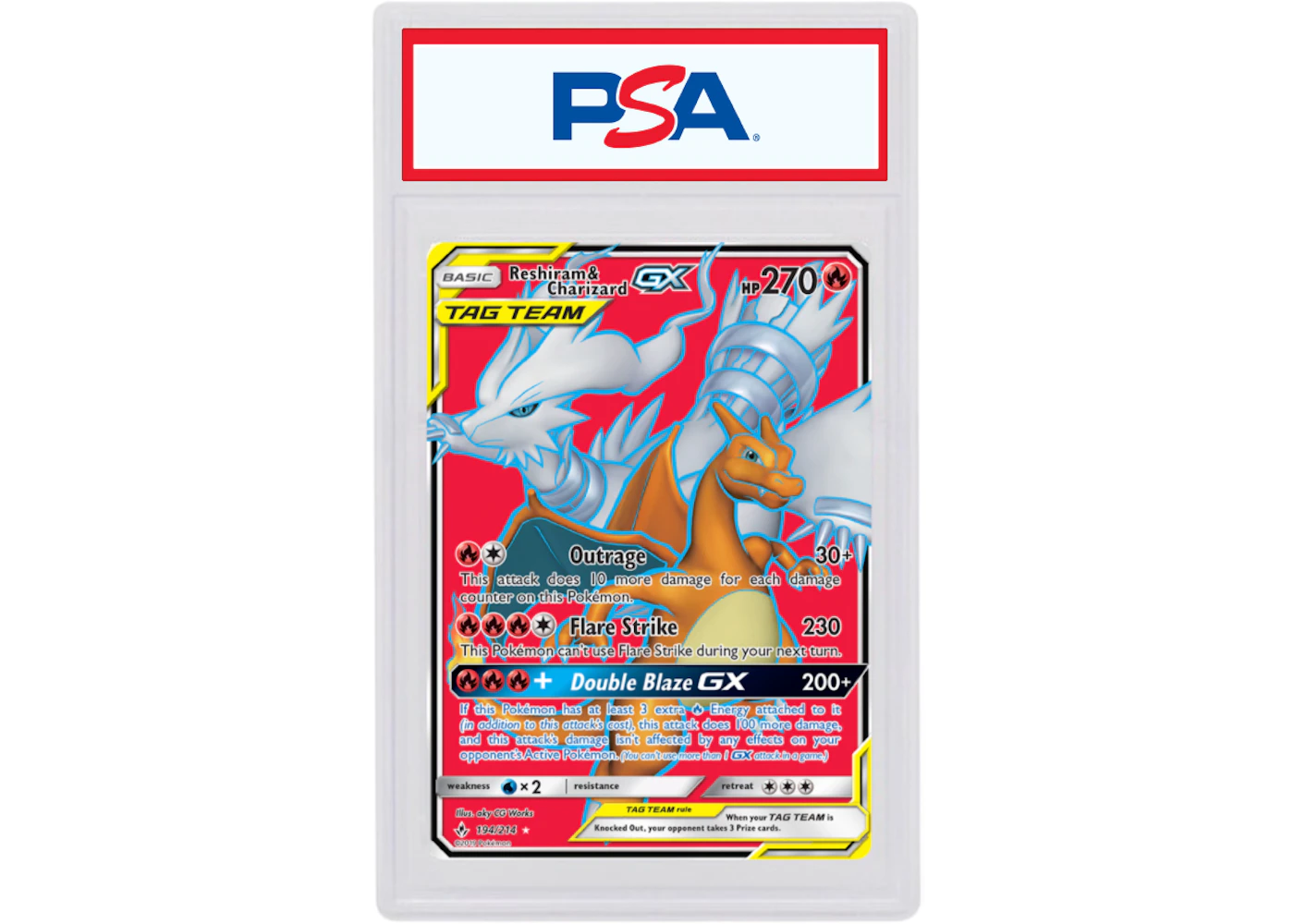 Reshiram & Charizard GX 2019 Pokemon TCG Sun & Moon Unbroken Bonds Full Art #194/214 (PSA or BGS Graded) - 2019 - US Reshiram & Charizard GX 2019 Pokemon TCG Sun & Moon Unbroken Bonds Full Art #194/214 (PSA or BGS Graded) - 2019 - US