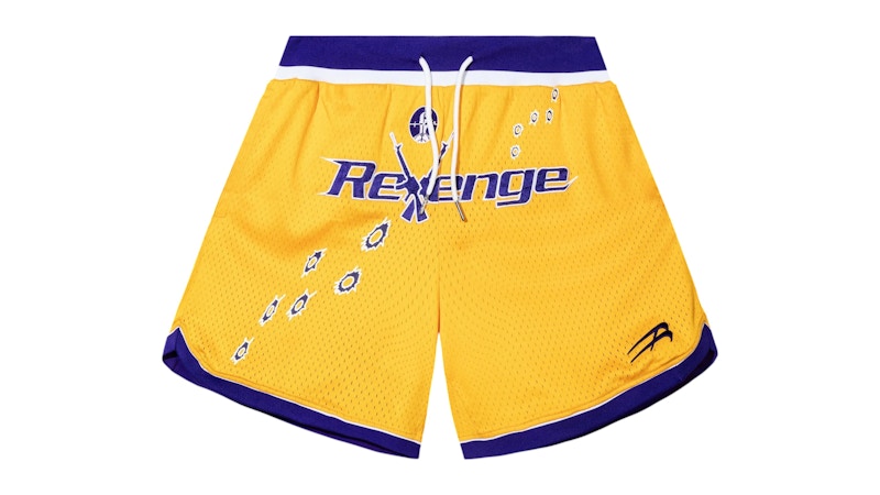 Revenge Bullets Basketball Shorts Yellow