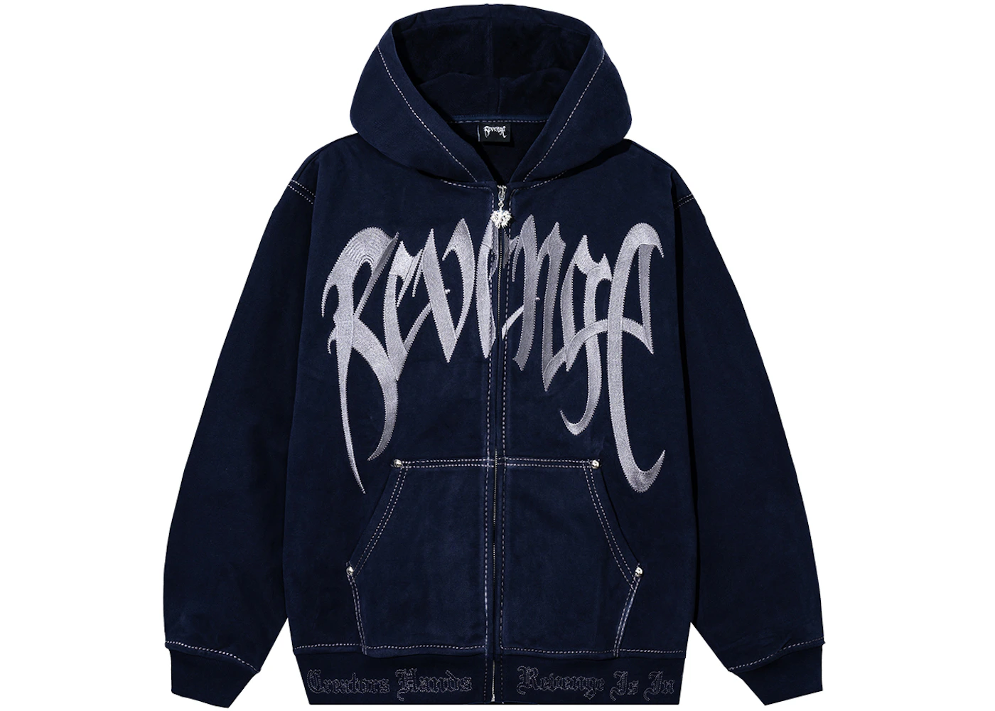 Pullover Hoodie Revenge Hoodie Blue Revenge Contrast Stitch