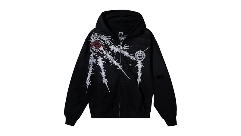 Revenge Sigil Zip Sweatshirt Washed Black Men's - FW25 - US