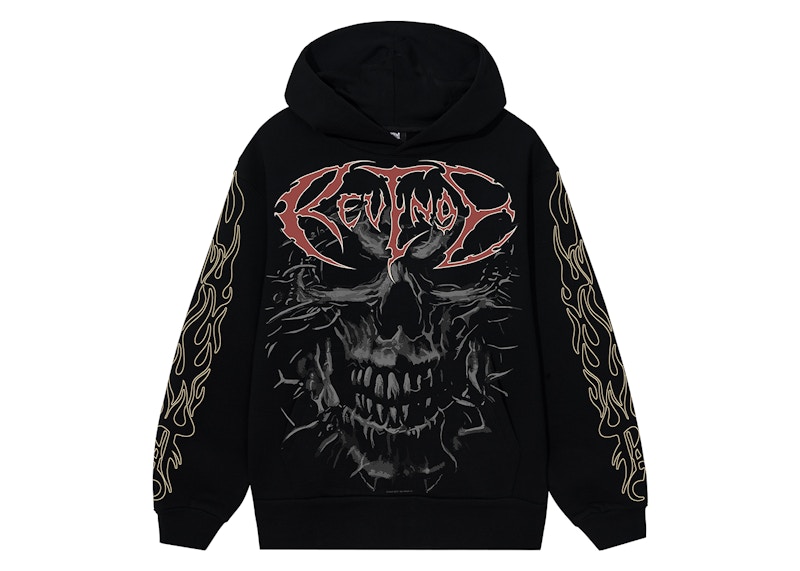 Revenge Skull Flame Hoodie Black Men s SS24 US