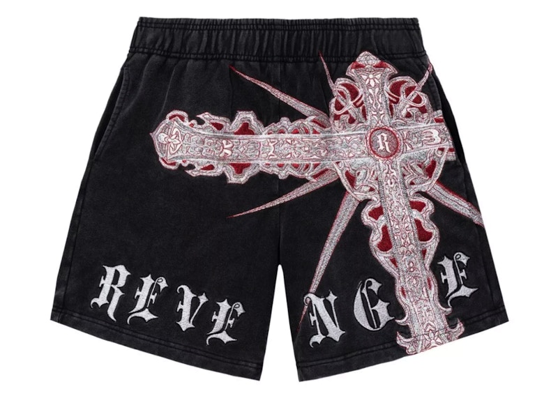 Pre-owned Revenge Men's Spike Cross Shorts In Black