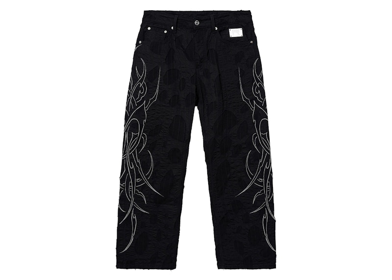 Revenge Spike Distressed Boro Denim Pant Black Men's - SS24 - US